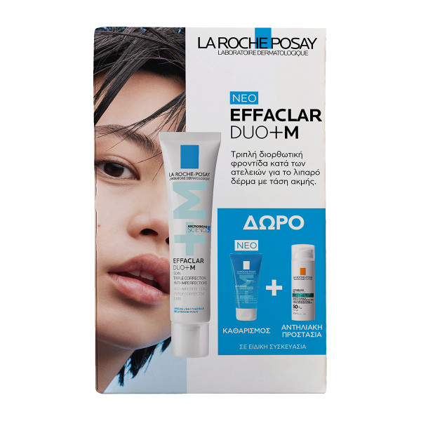 LA ROCHE-POSAY - PROMO PACK EFFACLAR Duo+ M - 40ml ΜΕ ΔΩΡΟ Gel+M Moussant Purifiante - 50ml & ANTHELIOS Oil Correct Gel-Cream SPF50+ - 3ml